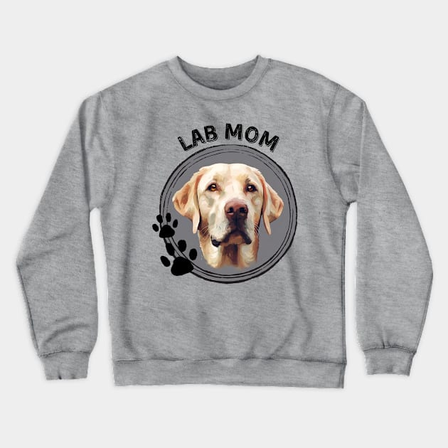 Lab Labrador Retriever Dog Mom Dog Breed Portrait Crewneck Sweatshirt by PoliticalBabes